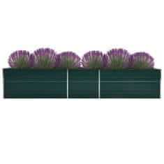 Vidaxl Visoka greda pocinkano jeklo 400x80x45 cm zelena