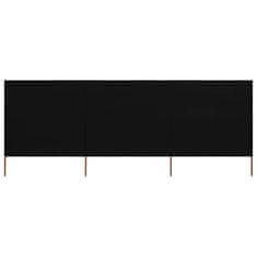 Vidaxl 3-panelni vetrobran tkanina 400x160 cm črn