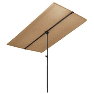 Vidaxl Vrtni senčnik z aluminijastim drogom 2x1,5 m taupe