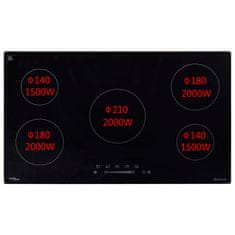 Vidaxl Vgradna indukcijska kuhalna plošča na dotik 2000 W 86 cm