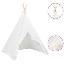 Greatstore Otroški tipi šotor z vrečo peach skin bel 120x120x150 cm