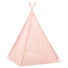 Vidaxl Otroški tipi šotor z vrečo poliester roza 115x115x160 cm