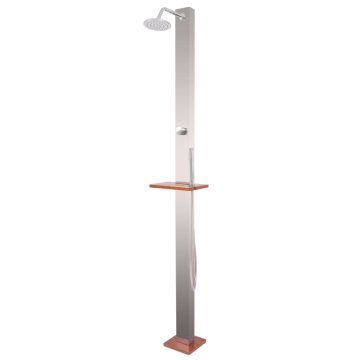 Vidaxl Zunanji tuš brušeno nerjaveče jeklo 210 cm