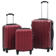 Greatstore Trdi potovalni kovčki 3 kosi vinsko rdeči ABS