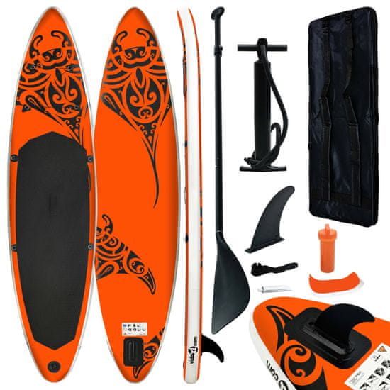 Vidaxl Napihljiva SUP deska komplet 320x76x15 cm oranžna