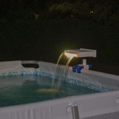 Vidaxl Pomirjujoč slap za bazen z LED lučjo