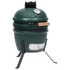 Vidaxl Kamado žar za dimljenje 2 v 1 iz keramike 56 cm zelen