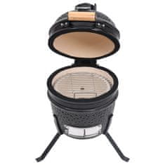 Vidaxl Kamado žar za dimljenje 2 v 1 iz keramike 56 cm črn