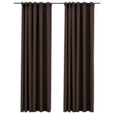 Vidaxl Zatemnitvene zavese z obešali 2 kosa taupe 140x225 cm