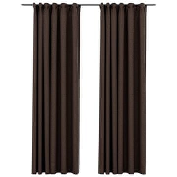 Vidaxl Zatemnitvene zavese z obešali 2 kosa taupe 140x225 cm