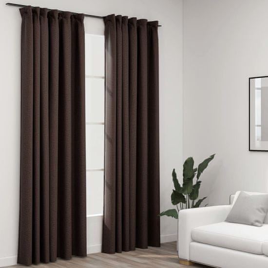 Vidaxl Zatemnitvene zavese z obešali 2 kosa taupe 140x245 cm