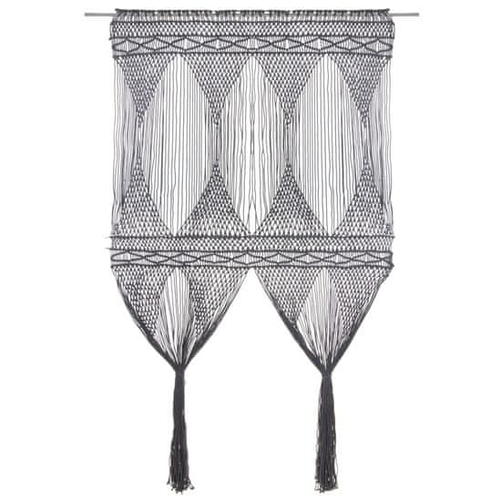 shumee vidaXL Zavesa makrame antracitna 140x240 cm bombaž
