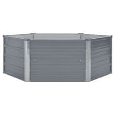 Vidaxl Dvignjeno Vrtno Korito 129x129x46 cm Pocinkano Jeklo Sive Barve