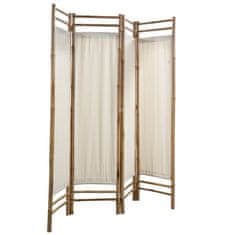 Vidaxl Zložljiv 4-delni panel za razdelitev bambus in platno 160 cm
