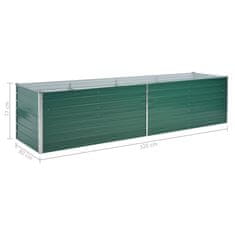 Vidaxl Visoka greda iz pocinkanega jekla 320x80x77 cm zelene barve