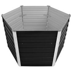 Vidaxl Visoka greda antracitna 129x129x77 cm pocinkano jeklo