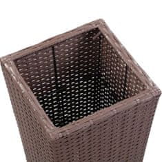 Vidaxl Visok cvetlični lonec 30x30x80 cm poli ratan rjav