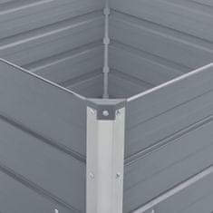 Vidaxl Dvignjeno cvetlično korito 100x100x45 cm pocinkano jeklo sivo