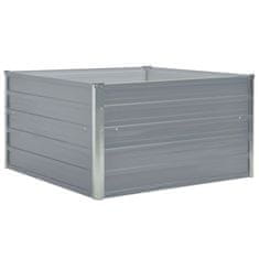 Vidaxl Dvignjeno cvetlično korito 100x100x45 cm pocinkano jeklo sivo