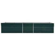 Vidaxl Visoka greda pocinkano jeklo 400x80x45 cm zelena