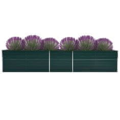 Vidaxl Visoka greda pocinkano jeklo 400x80x77 cm zelena