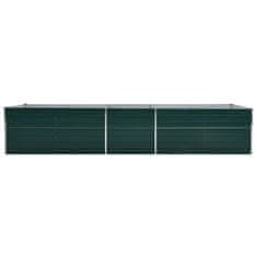 Vidaxl Visoka greda pocinkano jeklo 400x80x77 cm zelena