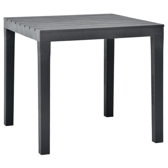 Vidaxl Vrtna miza antracitna 78x78x72 cm plastika