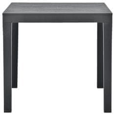 Vidaxl Vrtna miza antracitna 78x78x72 cm plastika