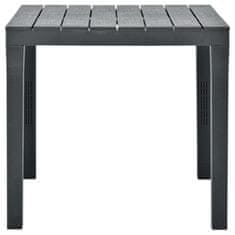 Vidaxl Vrtna miza antracitna 78x78x72 cm plastika