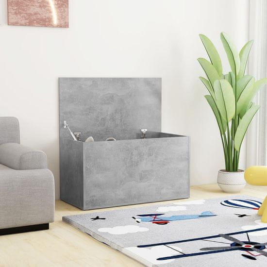 shumee Skrinja za shranjevanje betonsko siva 84x42x46 cm iverna plošča