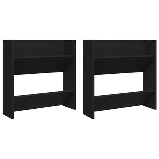 Vidaxl Stenske omare za čevlje 2 kosa črne 60x18x80 cm iverna plošča