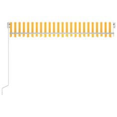 Vidaxl Ročno zložljiva tenda z LED lučmi 400x350 cm rumena in bela