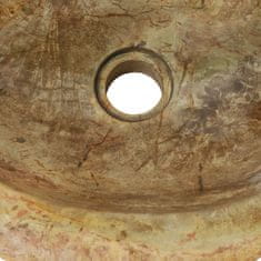 Vidaxl Umivalnik 45x35x15 cm fosilni kamen krem