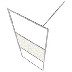 Vidaxl Pregrada za tuš s polico krom 90x195 cm ESG steklo in aluminij