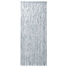 Vidaxl Zavesa proti mrčesu iz šenilje 90x220 cm bela in siva