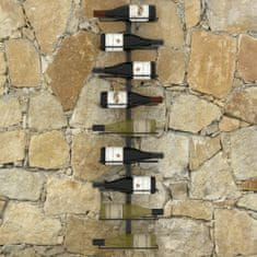Greatstore Stensko stojalo za vino za 9 steklenic črno železo