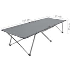 Vidaxl Kamp postelja 206x75x45 cm XXL siva