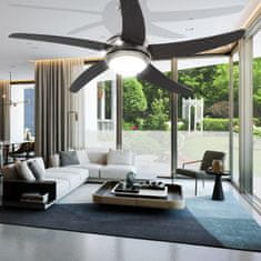 Greatstore Dekorativni stropni ventilator s svetilko 128 cm rjav