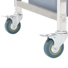 Greatstore Kuhinjski voziček s plastičnimi posodami 87x43,5x92 cm