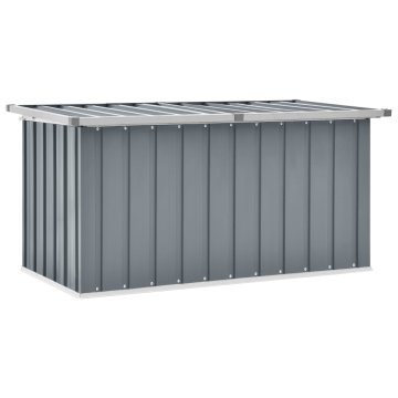 Vidaxl Vrtna škatla za shranjevanje siva 129x67x65 cm