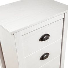 Vidaxl Komoda Hill bela 46x35x80 cm trdna borovina