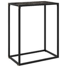Vidaxl Konzolna mizica črna 60x35x75 cm kaljeno steklo