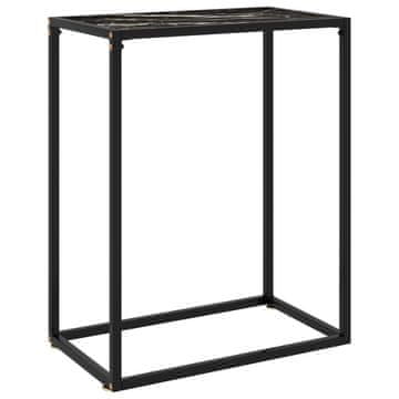 Vidaxl Konzolna mizica črna 60x35x75 cm kaljeno steklo