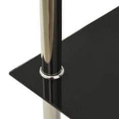 shumee 2-nadstropna mizica prozorna in črna 38x38x50 cm kaljeno steklo