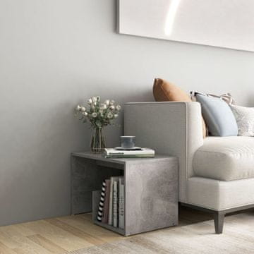Vidaxl vidaXL Klubska mizica, betonsko siva, 59x36x38 cm, material na osnovi lesa