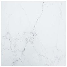 Vidaxl Mizna plošča bela 50x50 cm 6 mm kaljeno steklo z marmorjem