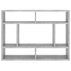 Vidaxl Stenska polica betonsko siva 75x16x55 cm inženirski les