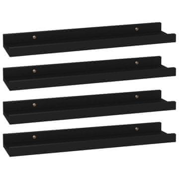 Vidaxl Stenske police 4 kosi črne 40x9x3 cm