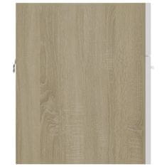 Vidaxl Omarica za umivalnik bela in sonoma hrast 41x38,5x46 cm