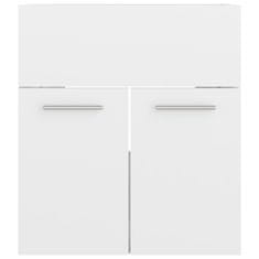 Vidaxl Omarica za umivalnik visok sijaj bela 41x38,5x46 cm iverna pl.
